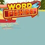 ボートとロッジのある湖のイラスト。