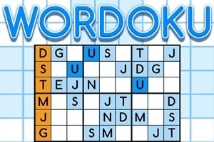 グリッドにアルファベットが配置されたパズル。