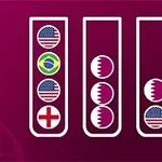 3つの試験管にアメリカ、ブラジル、イングランド、カタールの国旗が描かれているイラスト。
