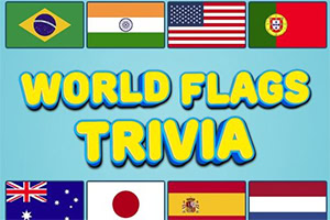 複数の国旗と「WORLD FLAGS TRIVIA」という文字が描かれた画像。