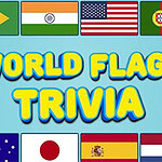 複数の国旗と「WORLD FLAGS TRIVIA」という文字が描かれた画像。