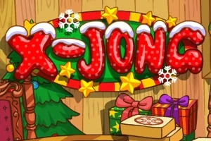 クリスマスの飾りとプレゼントが並ぶ暖かい室内のイラスト。