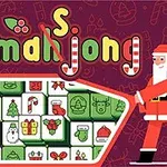 サンタクロースのイラストとクリスマスをテーマにしたマージャン牌が並ぶデザイン。