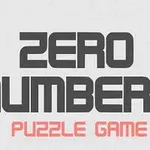 「ZERO NUMBERS PUZZLE GAME」というテキストが灰色と赤で表示されたシンプルなデザイン。
