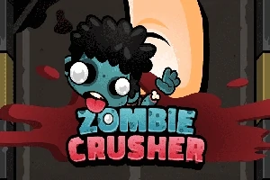ゾンビのキャラクターが血の前で倒れ、上に「ZOMBIE CRUSHER」と書かれた文字がある画像。