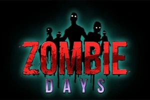 暗い背景に目が光るゾンビのシルエットと「ZOMBIE DAYS」という赤と紫の文字。