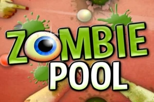 カラフルな背景に、「ZOMBIE POOL」の文字と目玉のイラスト。